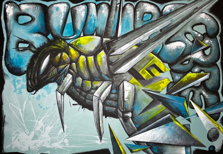 Peinture intitulée "Bumblebee" par Sébastien Gaonach, Œuvre d'art originale, Acrylique Monté sur Châssis en bois