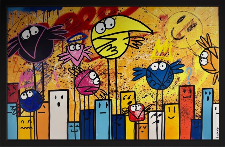 SHAPES IN THE CITY 绘画, 28.7x45.7 in