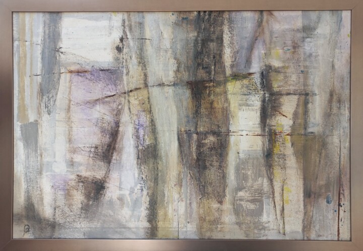 绘画 标题为“Abstract fabric” 由Angelika Poels, 原创艺术品, 丙烯 安装在纸板上