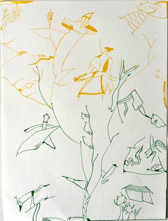 L'Arbre et ses Murmures 图画, 12.6x9.5 in