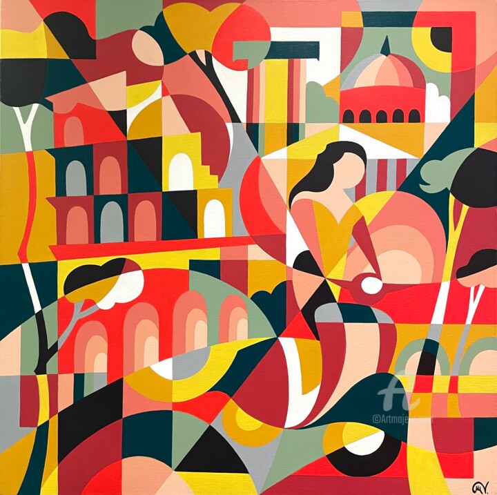 DOLCE ROMA I Schilderij, 23,6x23,6 in