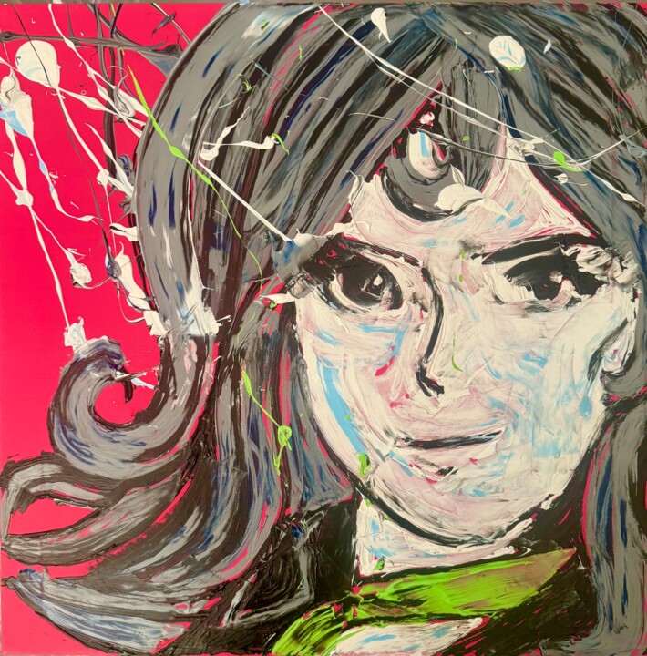 绘画 标题为“ABSTRACT FUJIKO” 由Vispo, 原创艺术品, 丙烯 安装在木质担架架上