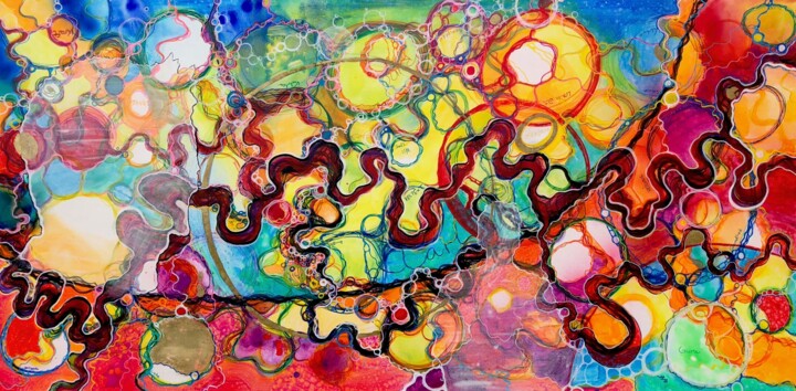 Malerei mit dem Titel "Mein Weg" von Jörg Lehmann, Original-Kunstwerk, Acryl