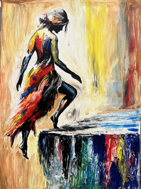 Falling woman 绘画, 39.4x27.6 in