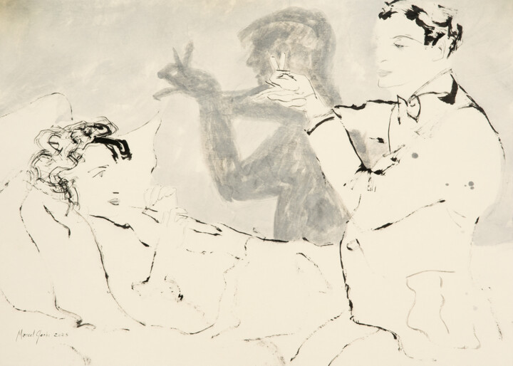 图画 标题为“Shadowgraphy” 由Marcel Garbi, 原创艺术品, 墨