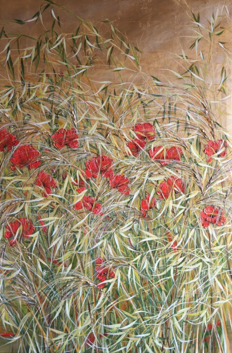 poppy field Painting, 59.1x39.4 in