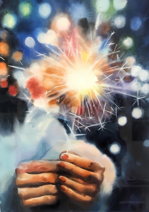 Bengal fire 绘画, 15.8x11.8 in