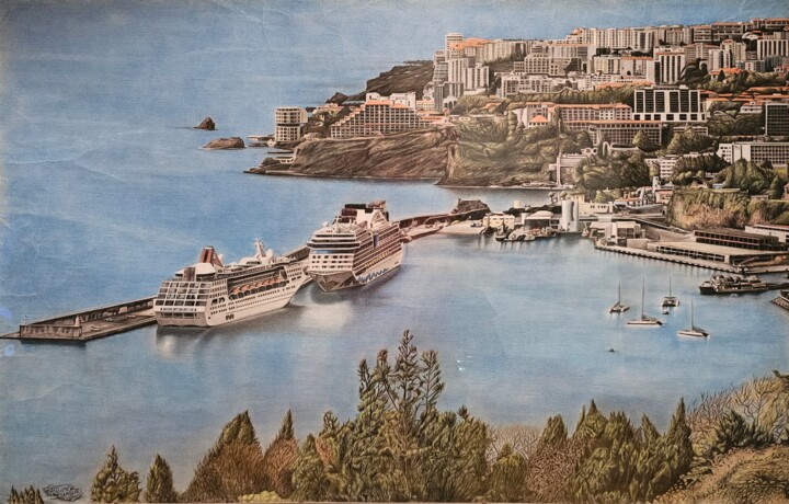 Atlantic Jewel 绘画, 28x39.8 in