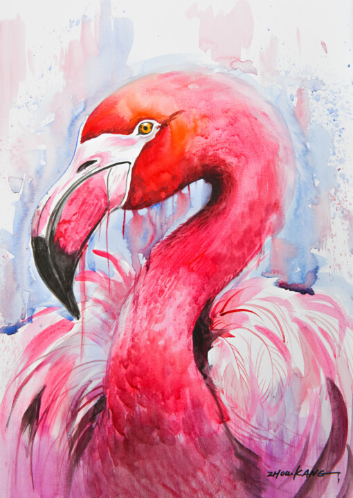 Flamingo 绘画, 15.8x11.8 in