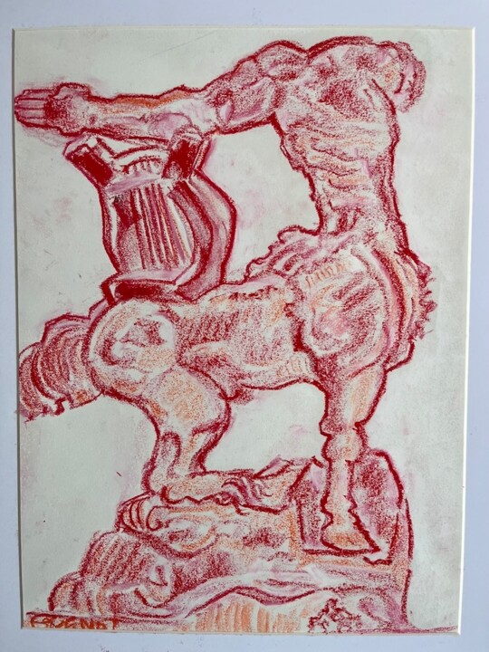 Le Centaure d'après Antoine Bourdelle 图画, 16.5x11.7 in