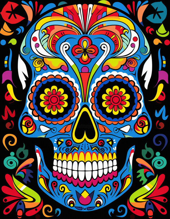 绘画 标题为“Calavera II” 由Kosta Morr, 原创艺术品, 丙烯