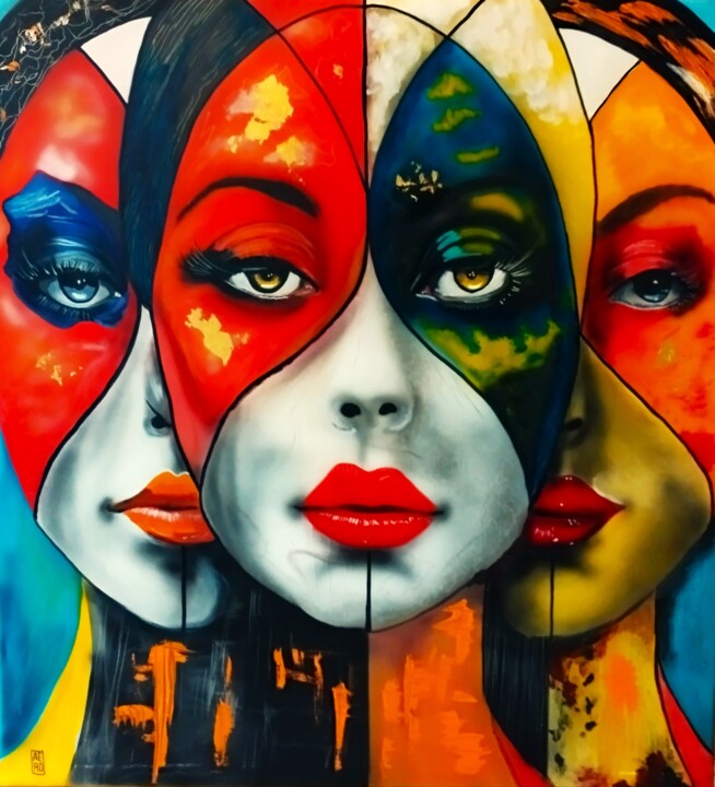 Peinture intitulée "multiple" par Aéro, Œuvre d'art originale, Acrylique Monté sur Châssis en bois