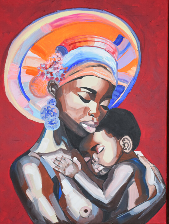 African Madonna 绘画, 27.6x19.7 in