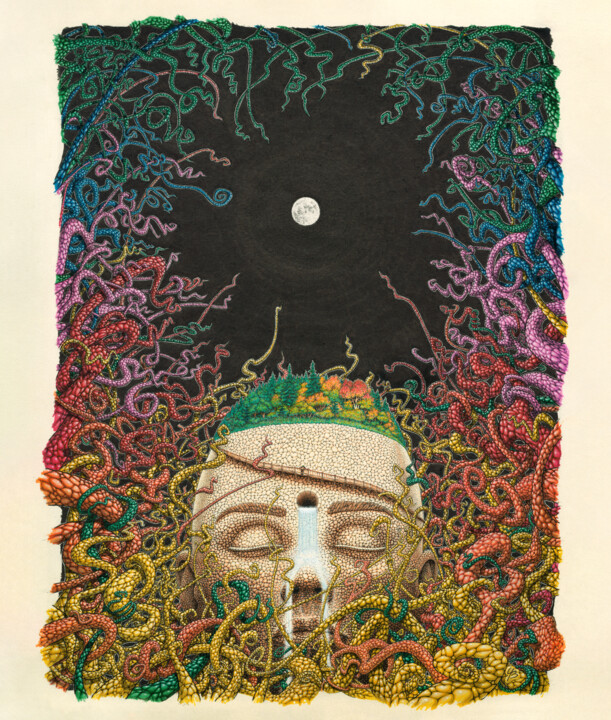 Sérénité dans l'abîme introspectif 图画, 18x14 in