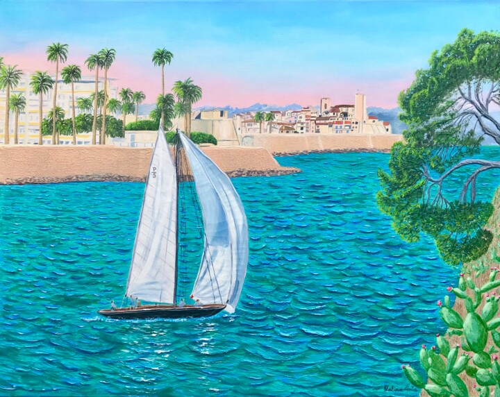 Sailing Through Antibes Ζωγραφική, 16x20 in