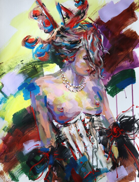 Marie Dreaming Her Lover 绘画, 29.9x22.1 in