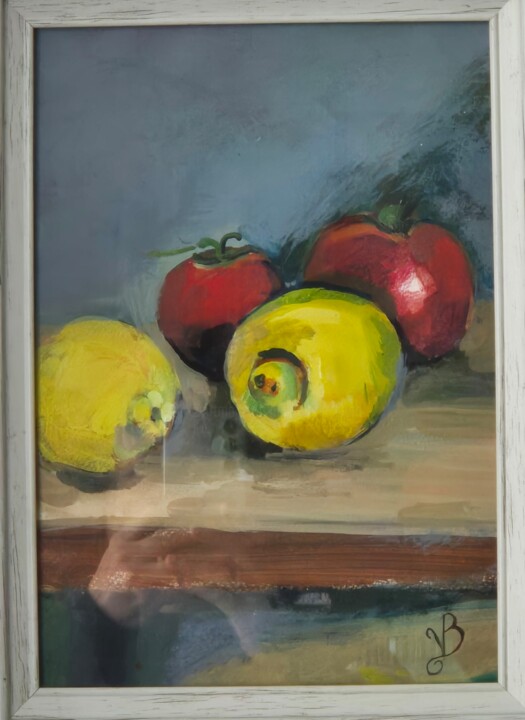 Peinture intitulée "Tomates" par Valérie Blum (Valery), Œuvre d'art originale, Acrylique Monté sur Carton