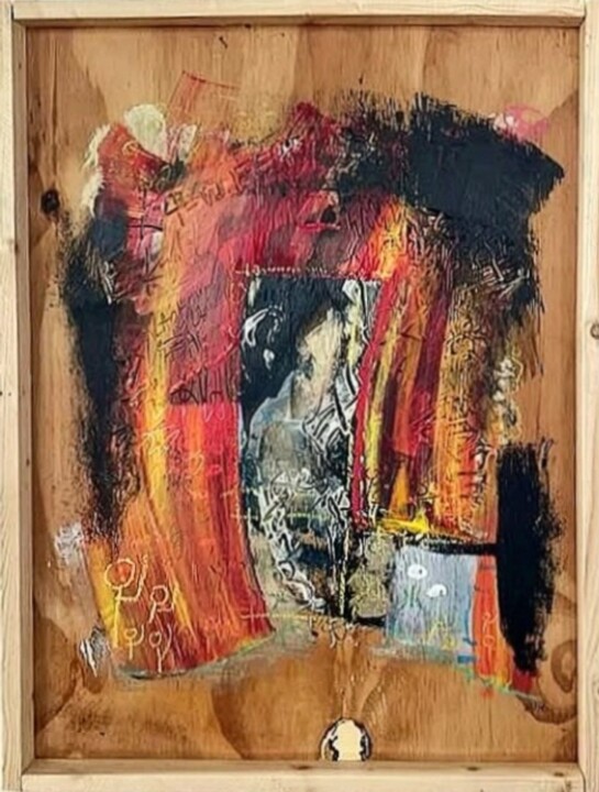 Painting titled "DianLala" by Luc Gama (Luk...), Original Artwork, Acrylic Mounted on Other rigid panel