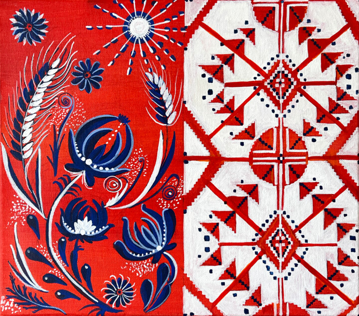 Embroidery & Bloom: Ukrainian Fusion Pintura, 11,8x13,8 in