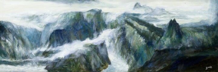 Peinture intitulée "Mille Lis de Montag…" par Zude Lu, Œuvre d'art originale, Acrylique