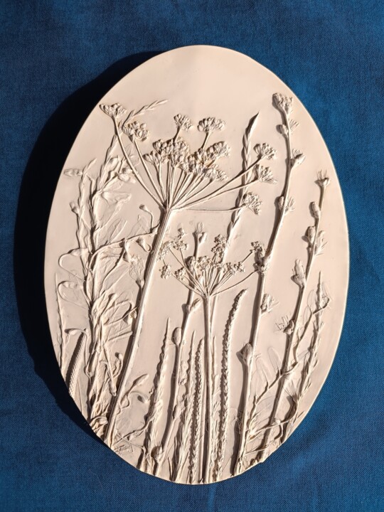,,Native Meadow" -Wall sculpture/Relief Art Heykel, 12,8x8,9 in