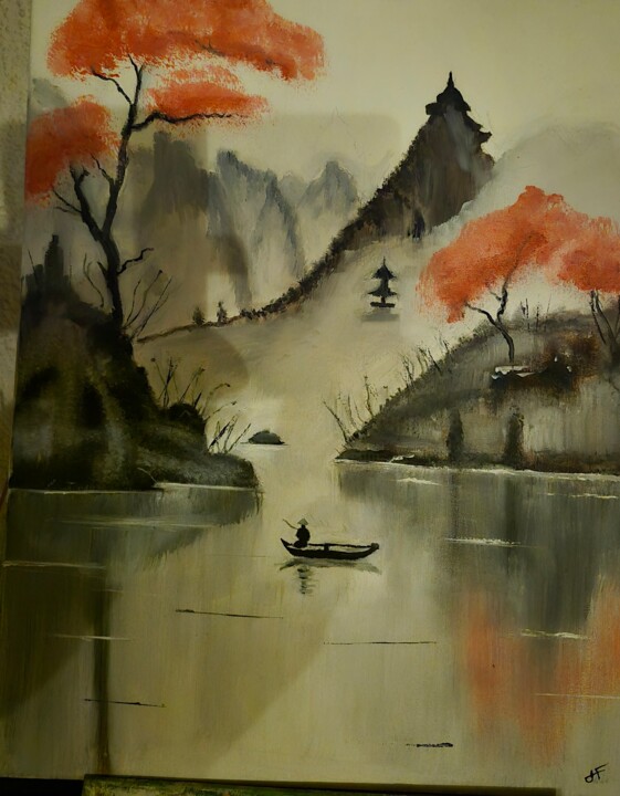 Pecheur Schilderij, 19,7x15,8 in