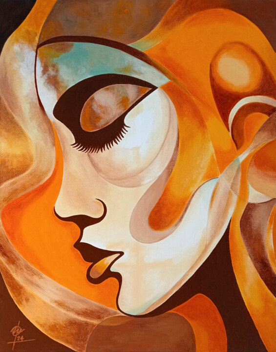 Diosa de la Noche II 绘画, 19.7x15.8 in
