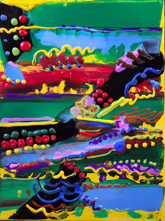 Peinture intitulée "A la recherche de l…" par Muriel Cayet, Œuvre d'art originale, Acrylique Monté sur Châssis en bois