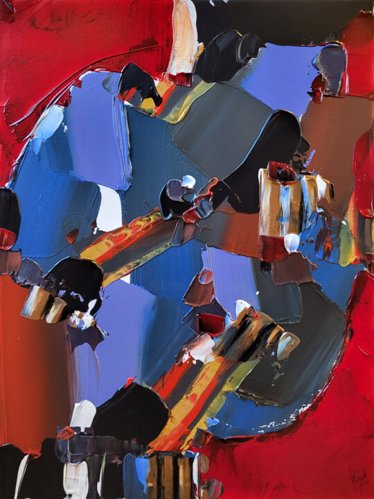 Peinture intitulée "Une carte d'importa…" par Muriel Cayet, Œuvre d'art originale, Acrylique Monté sur Châssis en bois
