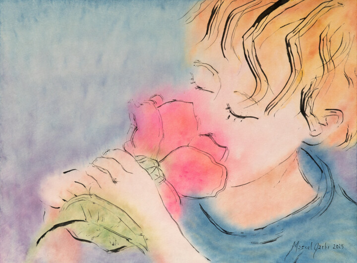 The scent of a flower 绘画, 18.5x13.8 in