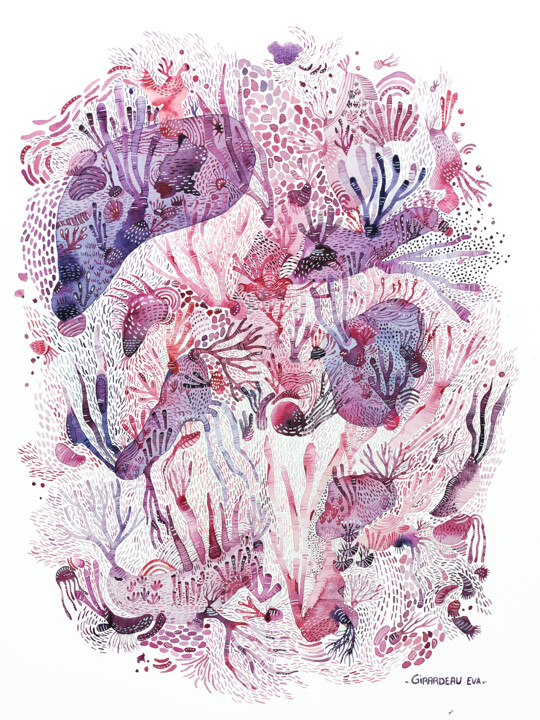 Micro Jardin Rose 绘画, 15.8x11.8 in