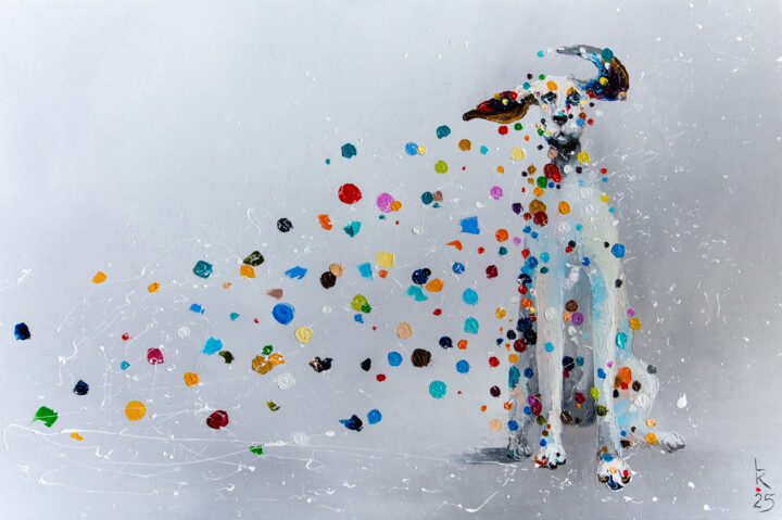 Dalmatian dog 绘画, 15.8x23.6 in