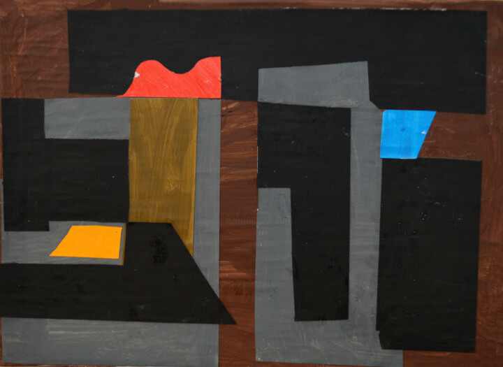 Abstract composition 28 Painting, 8.3x11.7 in