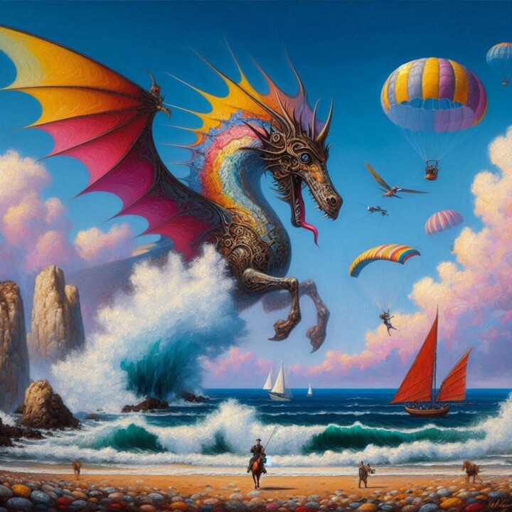 El dragón volador 数字艺术