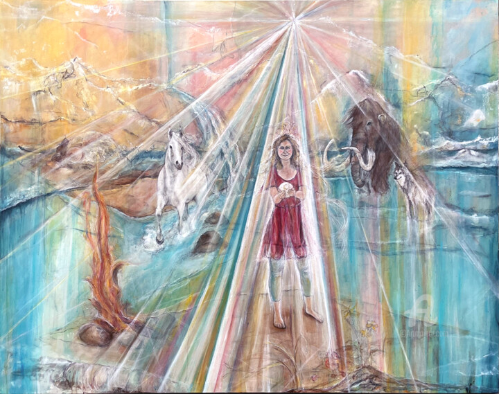 Peinture intitulée "Fire and Ice. Lover…" par Andreja Soleil, Œuvre d'art originale, Acrylique