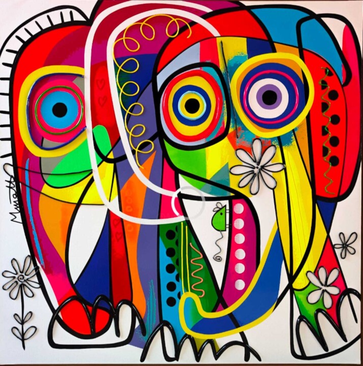 ELEPHANT 120X120 绘画, 47.2x47.2 in