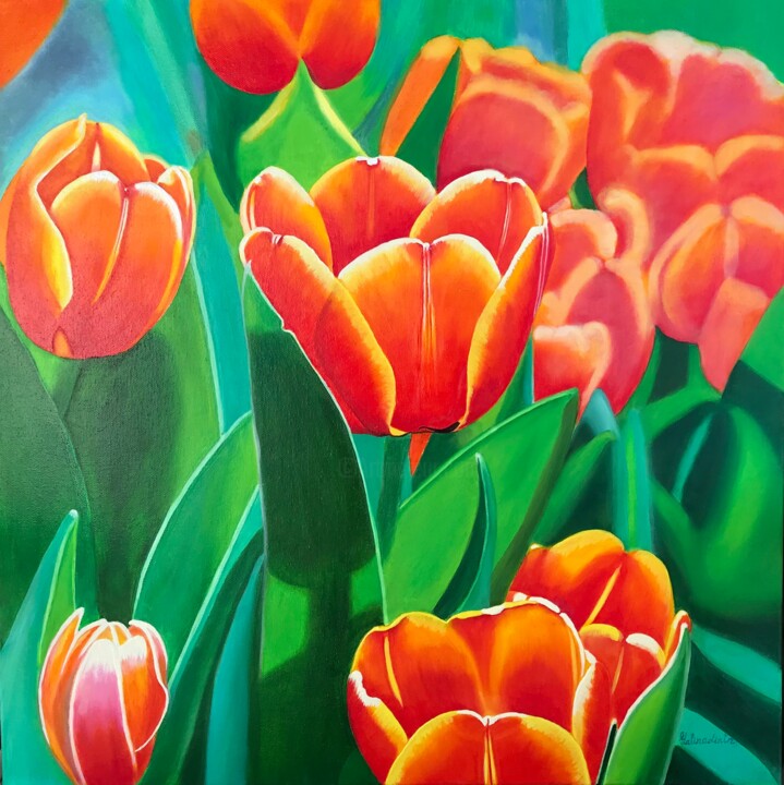 Tulips Tablo, 20x20 in