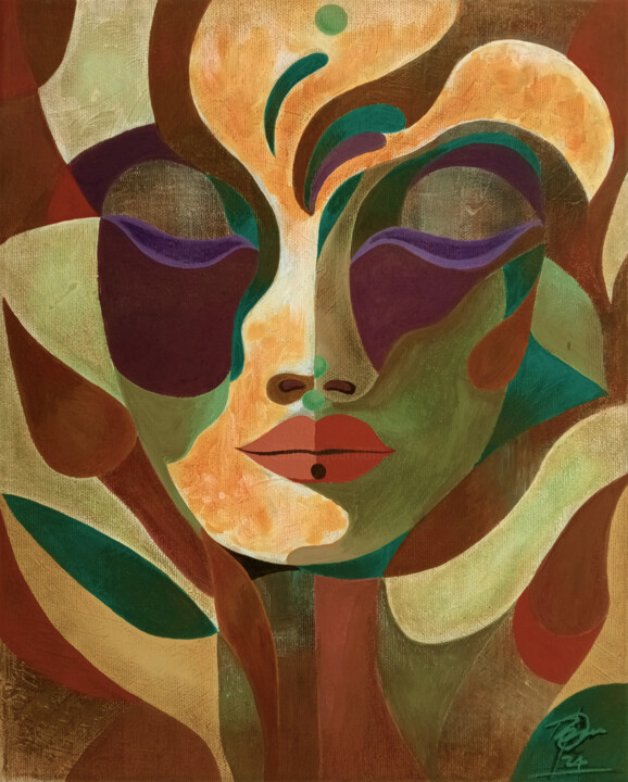 Musa Medusa 绘画, 16.1x13 in