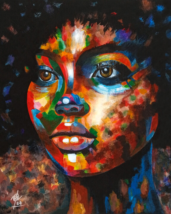 Reina Africana Painting, 16.1x13 in
