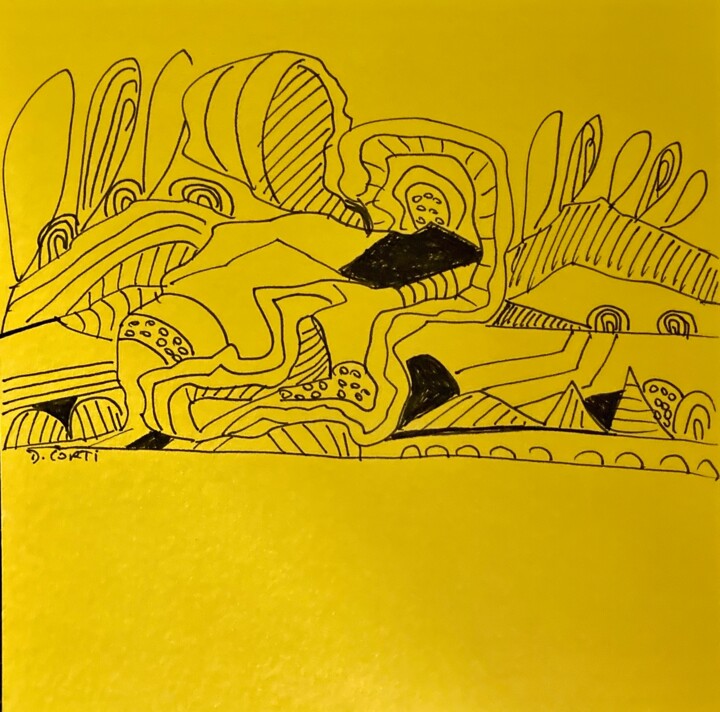 LES CYPRÈS Drawing, 5.3x5.3 in