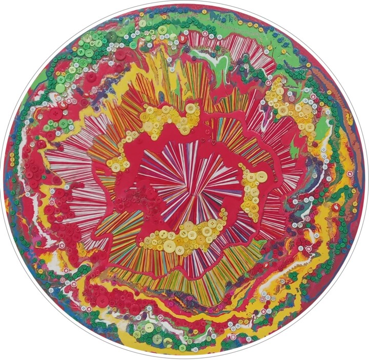 Fiore astratto 纺织艺术, 31.5x31.5 in