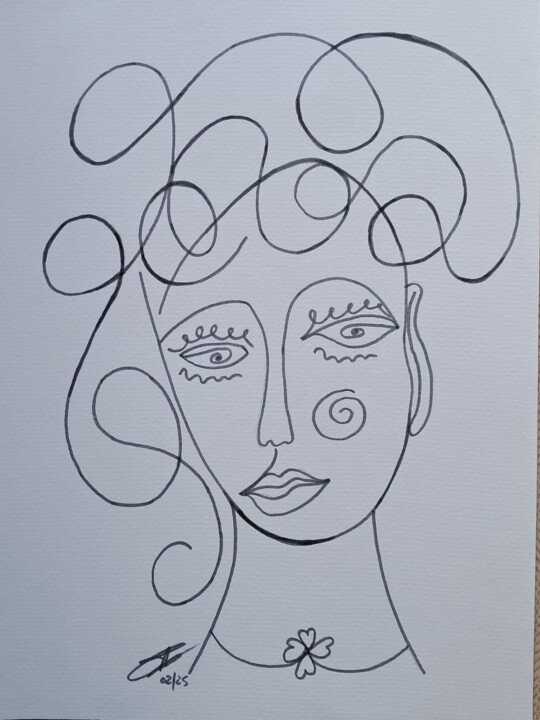 Jeune femme 图画, 15.8x11.8 in