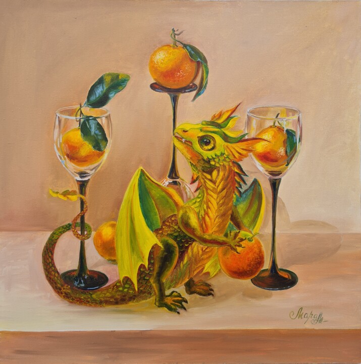 Tangerine mood 绘画, 19.7x19.7 in
