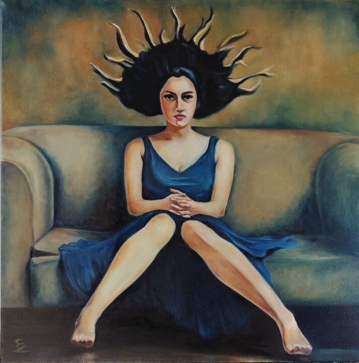 The Wait II 绘画, 15.8x15.8 in