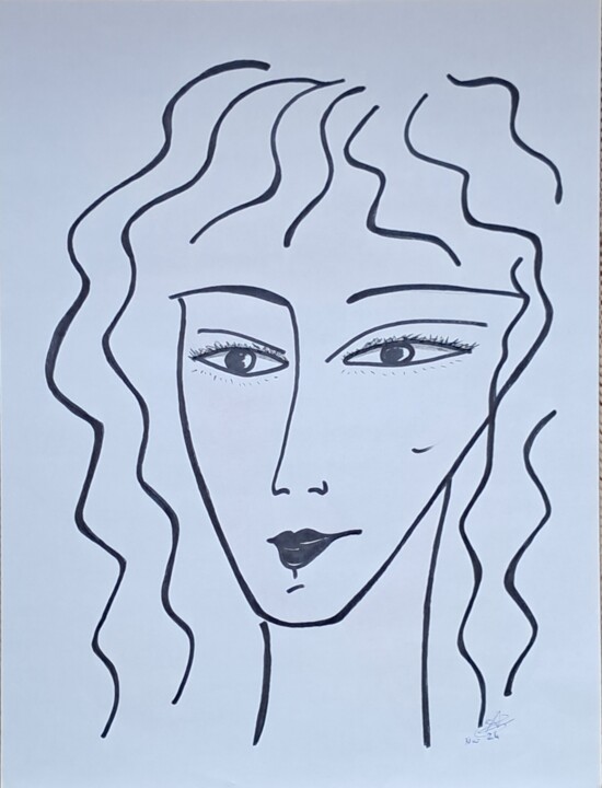 Jeune fille Resim, 15,8x11,8 in