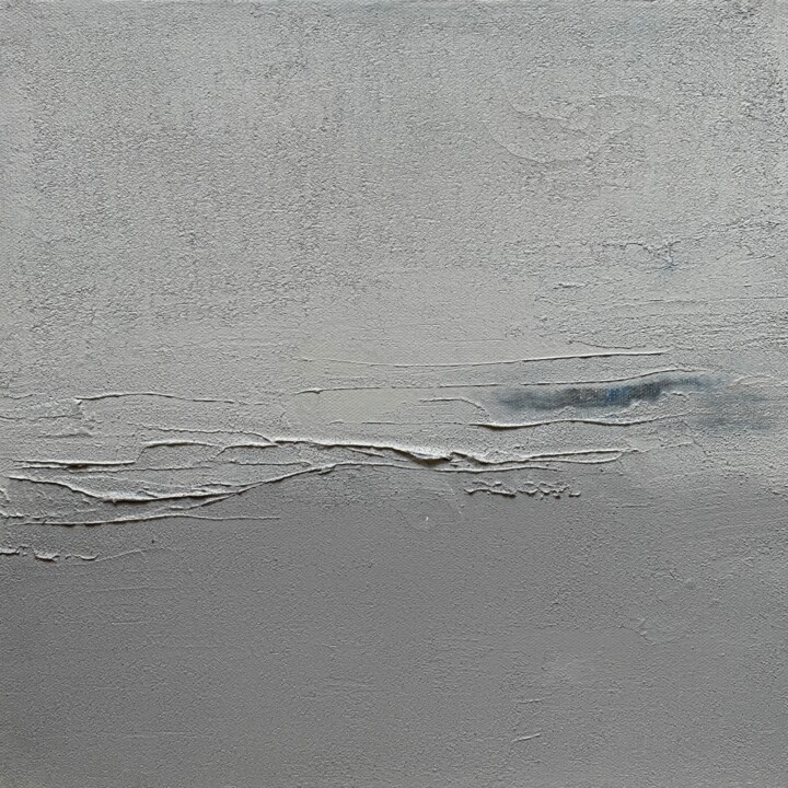 Shades of Infinity – Abstract Gray Landscape Painting Tablo, 11,8x11,8 in