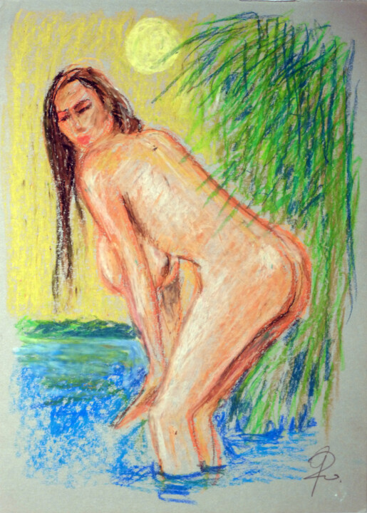 Das Geräusch im Schilf. 图画, 16.5x11.8 in