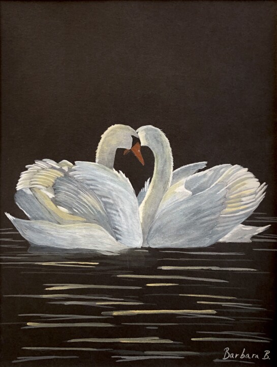 Painting titled "Entre-Lacs" by Barbara B., Original Artwork, Watercolor