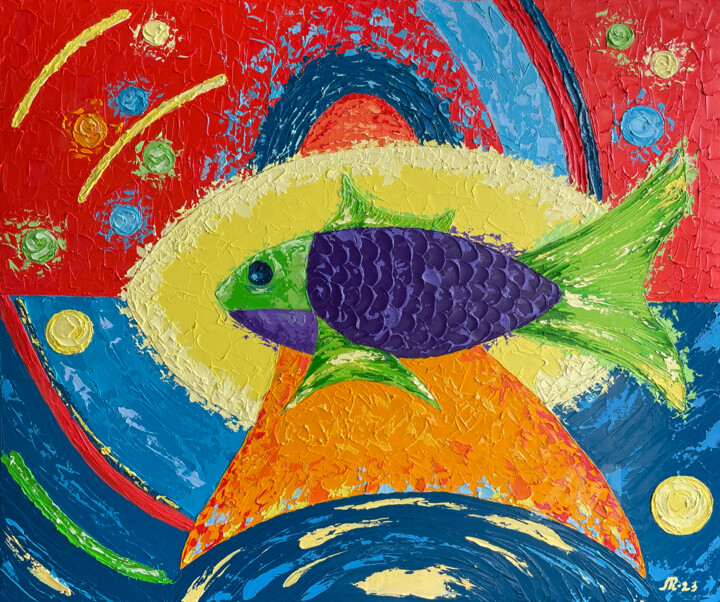 Fish number 1 绘画, 21.3x25.6 in