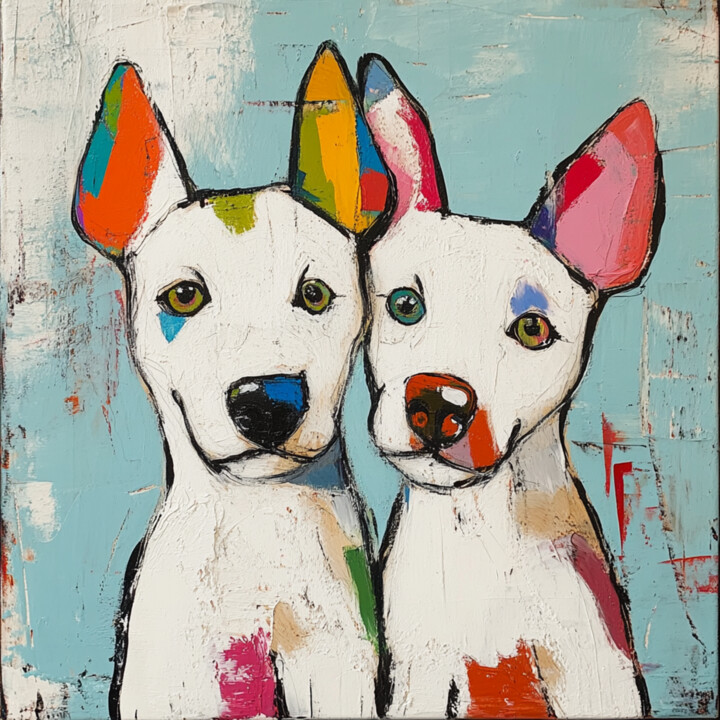 Surreal Dogs of the Starry Night 数字艺术
